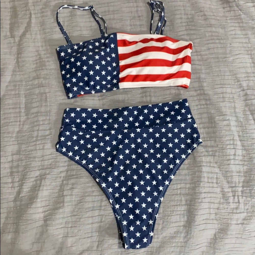 American Flag Medium High-waisted Bikini